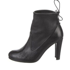 Stuart Weitzman Black Glove Tie-Back Ankle Boots - 5.5, made in Spain 🇪🇸